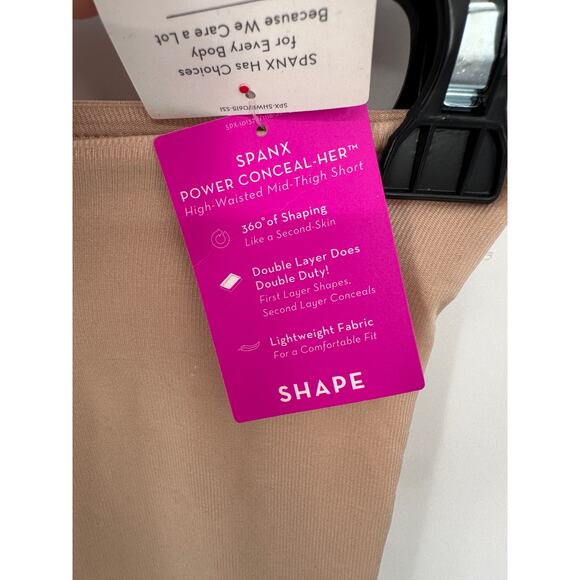 SPANX NWT High Waisted Mid Thigh Short in Nude // S - Picture 4 of 6